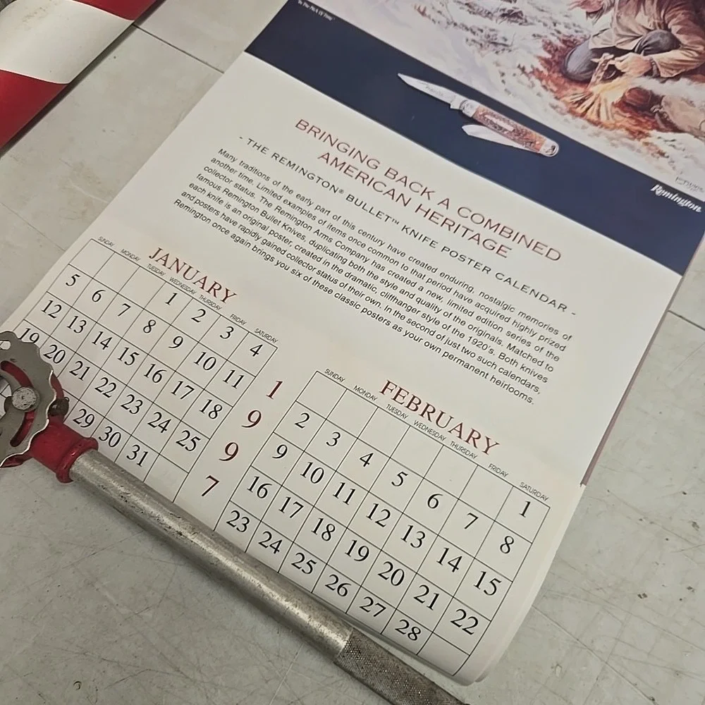 1997 Remington Bullet Knife Mini Trapper Calendar 30x20